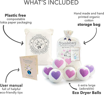 Friendsheep Wool Dryer Balls, Organic Reusable Fabric Softener Alternative - Image 4