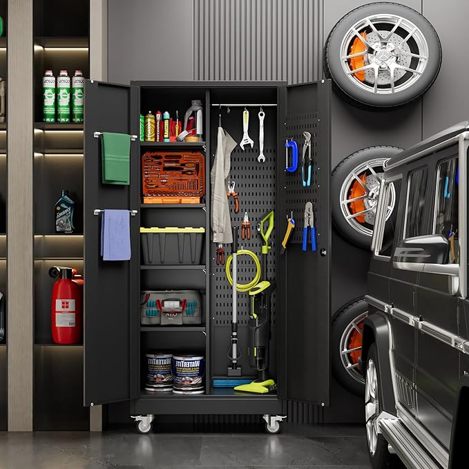 71" H Broom Closet Storage Cabinet - Image 9