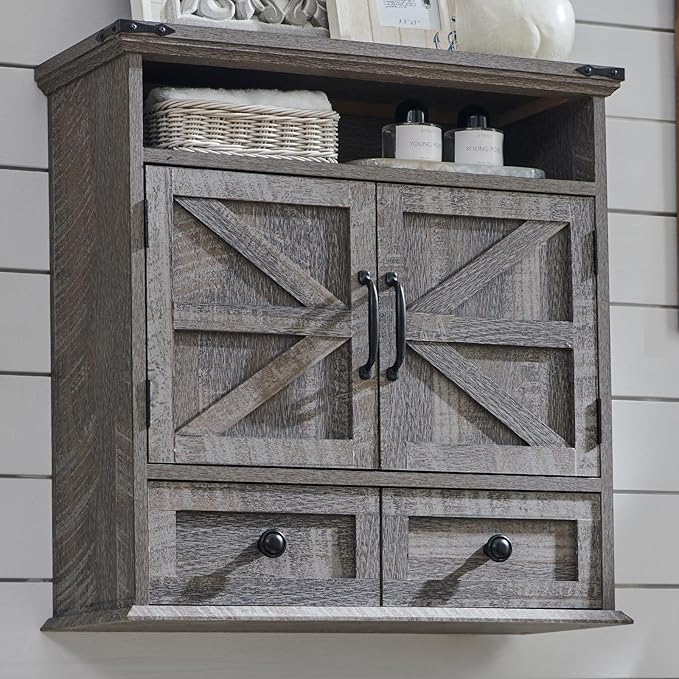ACCOHOHO Bathroom Wall Cabinet, Farmhouse Medicine Cabinet, Adjustable Shelf by ACCOHOHO