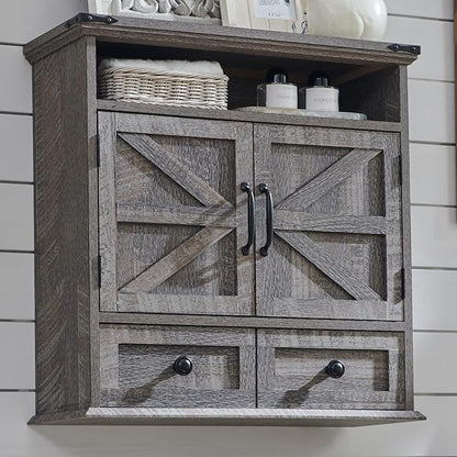 ACCOHOHO Bathroom Wall Cabinet, Farmhouse Medicine Cabinet, Adjustable Shelf by ACCOHOHO