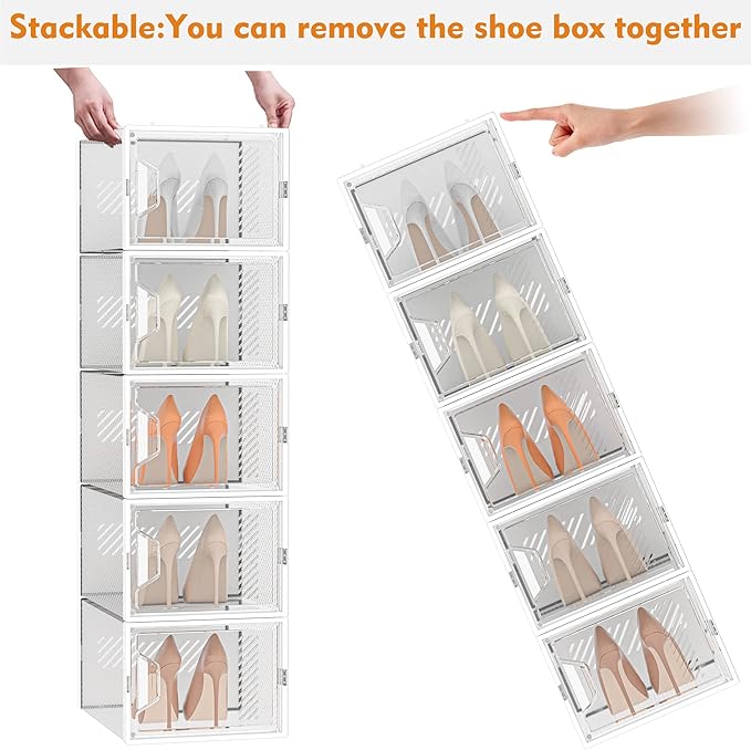 Shoe Organizer, 12 Pack Shoe Storage Shoe Organizer - Image 4