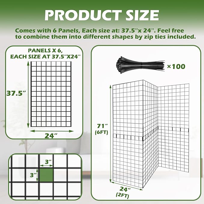 Koretech Grid Wall Panels 3 Pcs, Commercial Grade Gridwall Panels, Metal Grid - Image 3