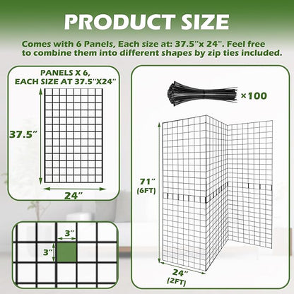Koretech Grid Wall Panels 3 Pcs, Commercial Grade Gridwall Panels, Metal Grid - Image 3