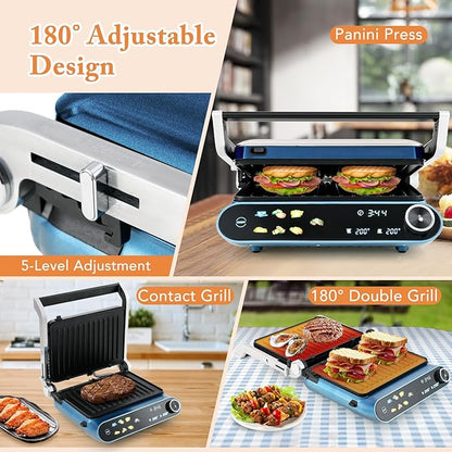 COSTWAY Panini Press, 1200W Sandwich Maker - Image 5