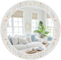 Tanmicoshomy Round Wall Mirror 30 Inch, Natural Shell Framed Circle Mirrors by Tanmicoshomy
