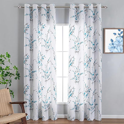 MYSKY HOME Floral Curtains for Living Room Thermal Insulated Light Blocking - Image 2