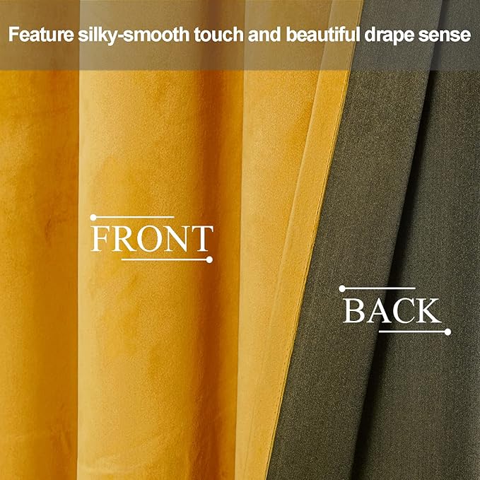 JIUZHEN Velvet Curtains 63 inches - Image 3