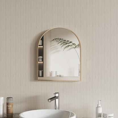 15x18 Inch Compact Gold Arched Mirror Perfect - Image 2