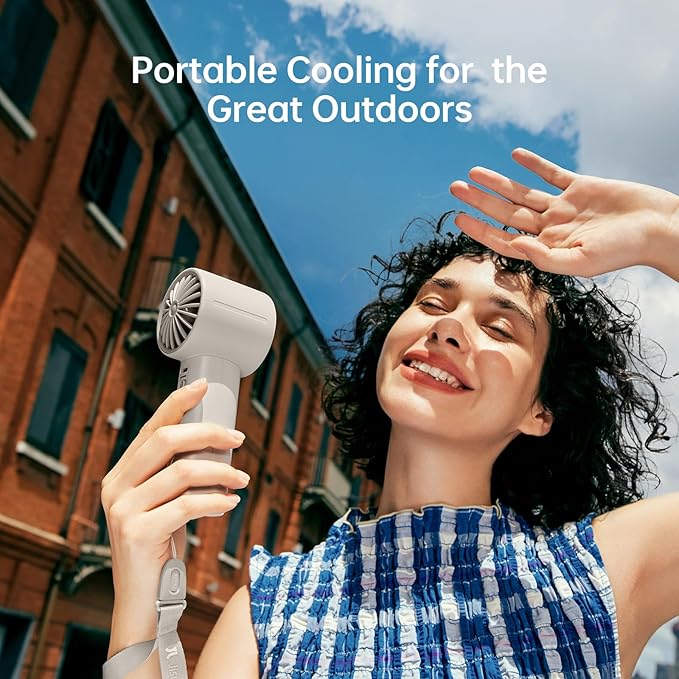JISULIFE Portable Handheld Fan, 4000mAh Rechargeable Mini, 5 Speed Strong Wind - Image 7