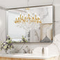 LOAAO 48X32 Inch Brushed Nickel Bathroom Mirror, Rounded Rectangle Silver Metal by LOAAO