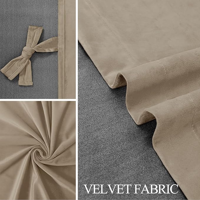 JIUZHEN Room Darkening Velvet Curtains 2 Panels Set, Luxury Window Treatment - Image 6
