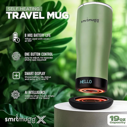 X Heated Coffee Mug 19 oz., 8 Hour Battery Life, Self-Heating, Adjustable Temp - Image 3
