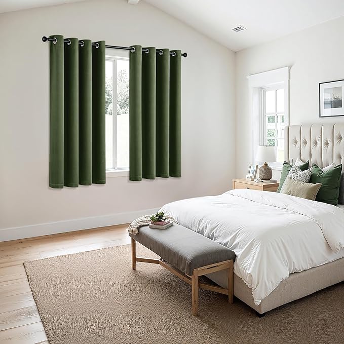 MIULEE Olive Green Blackout Curtains - Image 6