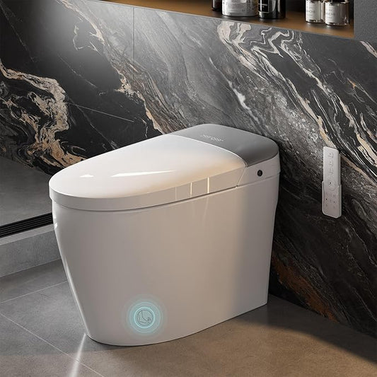 Smart Toilet with Built-in Bidet, Heated Seat, Warm Water, Air Dryer, Foot by Unknown