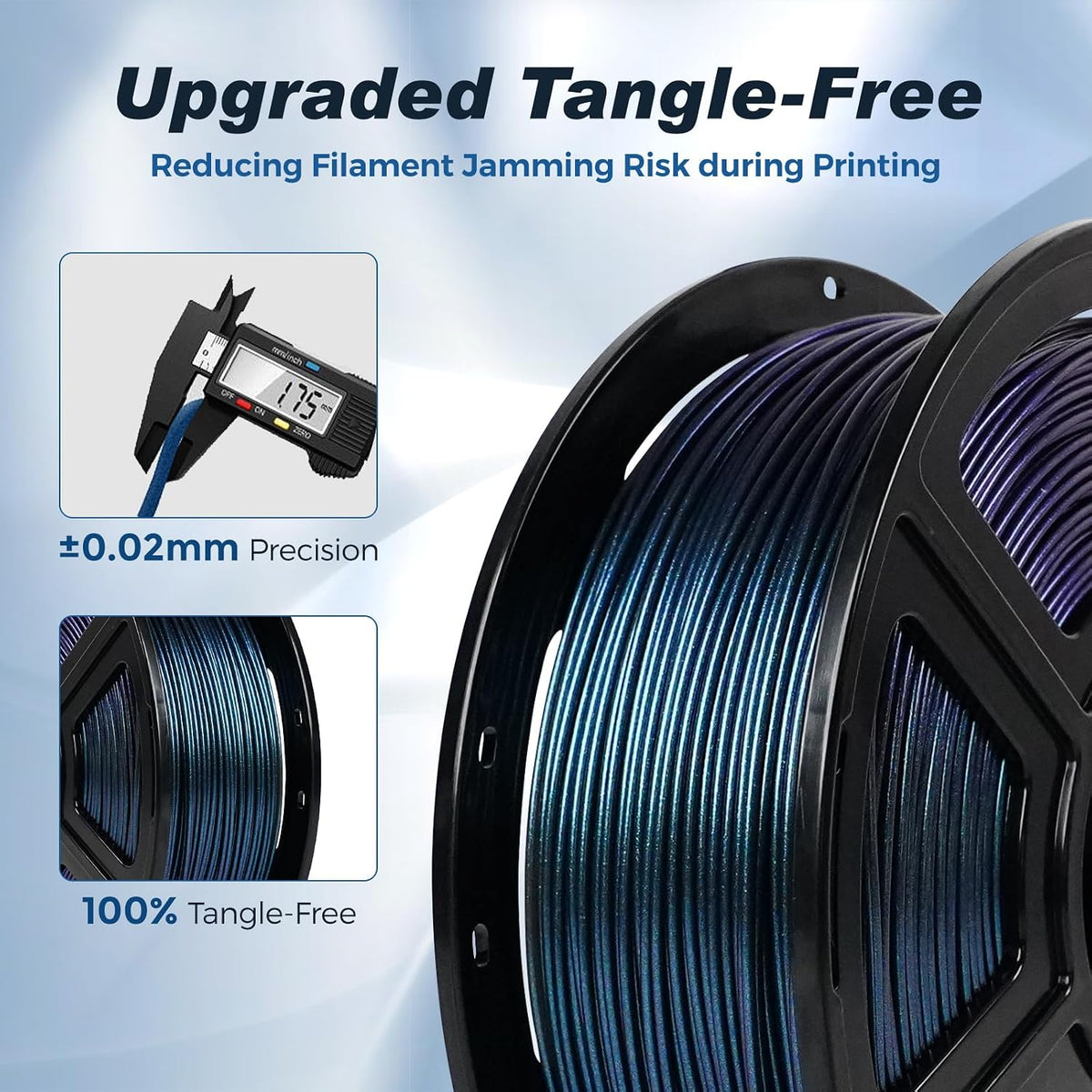 FLASHFORGE Rapid PLA Filament 1.75mm +/- 0.02mm Burnt Titanium, Max 500mm/s H...