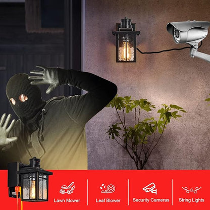 Myhaptim Porch Lights with GFCI Outlet, Dusk to Dawn Motion Sensor Outdoor - Image 9