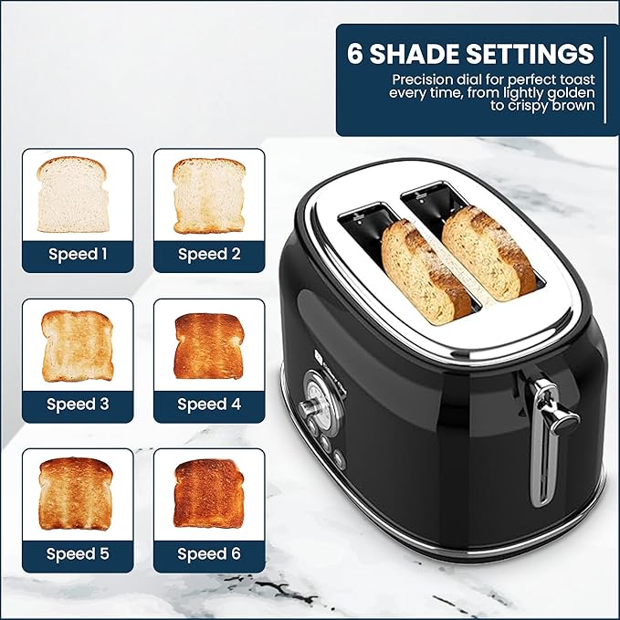 Frigidaire ETO102-WHITE, 2 Slice Toaster, Retro Style, Wide Slot - Image 5