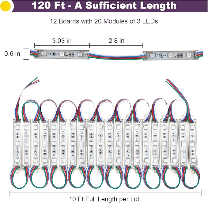 POWLAB 120Ft SMD5050 RGB storefront led lights - Image 4
