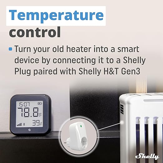 Shelly H&T Gen3 Black | Wi-Fi and Bluetooth Smart Temperature & Humidity Sensor - Image 2