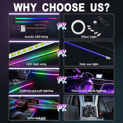 Dreamcolor Acrylic Interior Car Lights, WEBUPAR Car Accessories 2 in 1 Car LED - Image 2