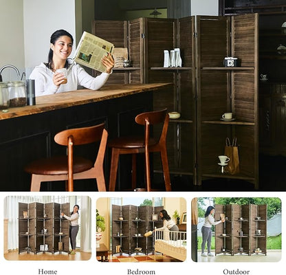Partition Room Dividers, Folding Wood Privacy Screen - Image 7