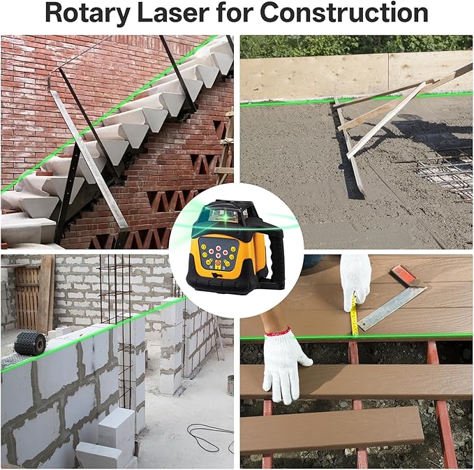 Self-Leveling Green Rotary Laser Level Kit, 2000ft Range - Image 8