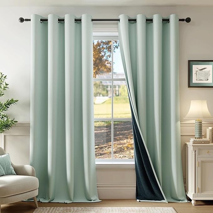 Beauoop 100% Blackout Curtains 54 Inch Long 2 Panels by Beauoop