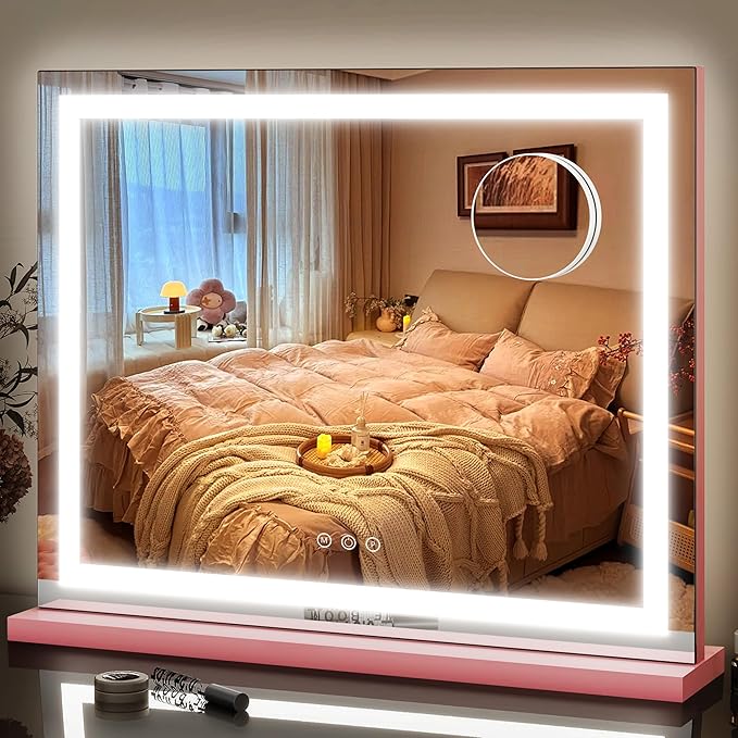 FENNIO Vanity Mirror with Lights 23"x18", Lighted Makeup Mirror, Large Vanity by FENNIOLEDMIRRORS