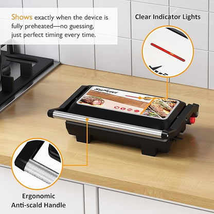 Sunvivi Panini Press Sandwich Maker: Electric Panini Press Grill - Image 7