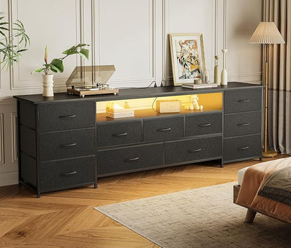 Huuger 70 Inch TV Stand for 75, 80 Inch TV, 11 Drawer Long Dresser - Image 7
