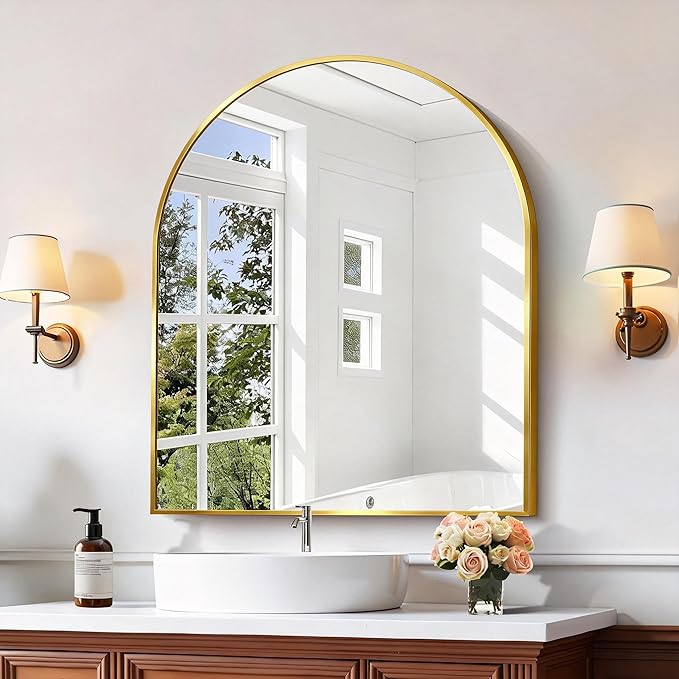 CIRCUMI Arched Wall Mirror, Metal Frame, Large Size - Image 4