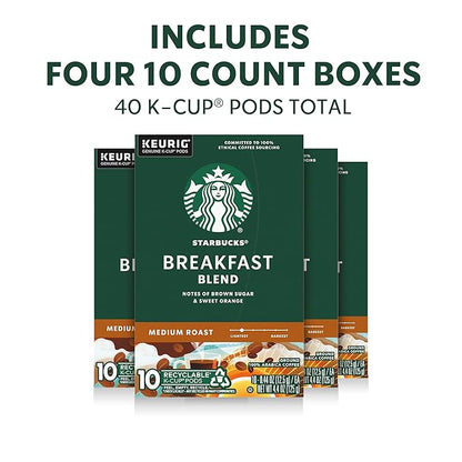 Starbucks K-Cup Coffee Pods, Medium Roast Hot or Iced Coffee, Breakfast Blend - Image 2