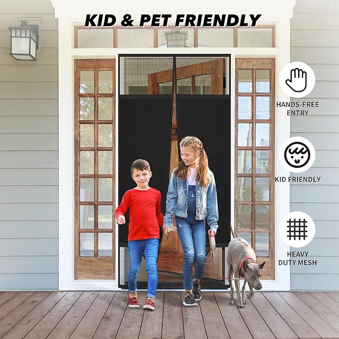 Magnetic Screen Door 72"x80" Blackout – Privacy Protection, Powerful Magnets - Image 6