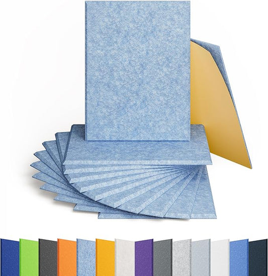 Amantech 12 Pack Acoustic Panels Self Adhesive Sound Proof Foam, High Density by Amantech