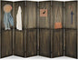 ECOMEX 6 Panel Room Divider, 5.6Ft Pegboard Display Wooden Room Divider Folding by ECOMEX