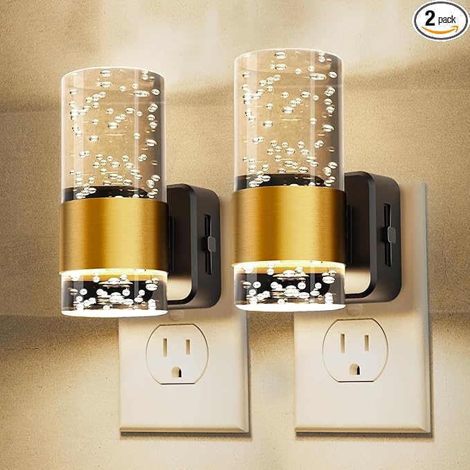 L LOHAS LED Night Light, Dimmable Night Lights Plug into Wall, 2 Pack Acrylic by LLOHASLED