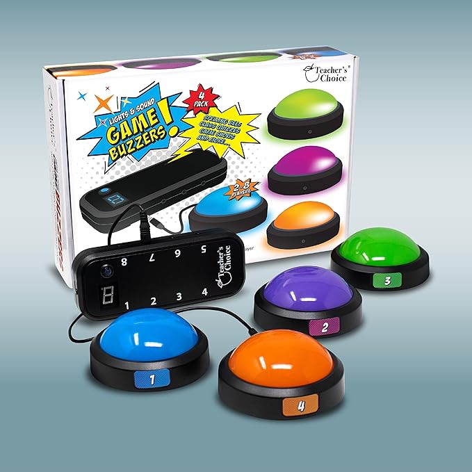 Teacher's Choice Light Up Game Buzzer System, Displays The Winning Player Loud - Image 9