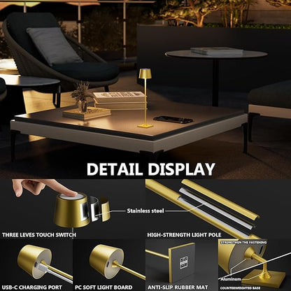 Compact Cordless Table Lamp, Rechargeable LED Night Light, Dual Light Source - Image 3