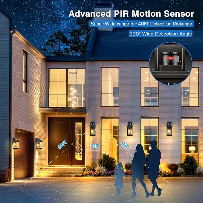 VIANIS 2 Pack Motion Sensor Outdoor Lights, Dusk To Dawn Outdoor Lighting - Image 4