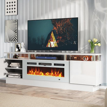 Fireplace TV Stand with Two Hinged Doors - Image 6