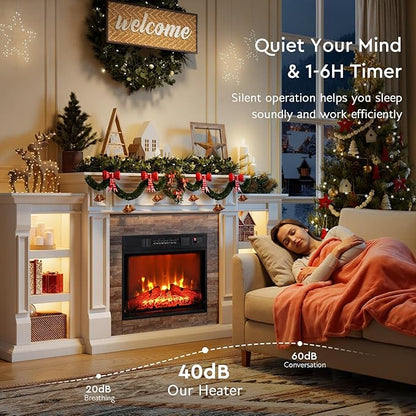 72" Electric Fireplace with Mantel, Fireplace TV Stand - Image 5
