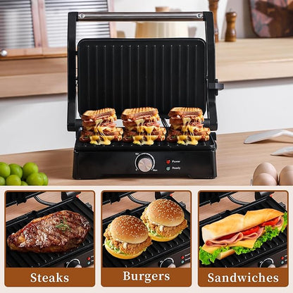 Panini Press Grill Sandwich Maker, Large Electric 3 in 1 Panini Sandwich Maker - Image 8