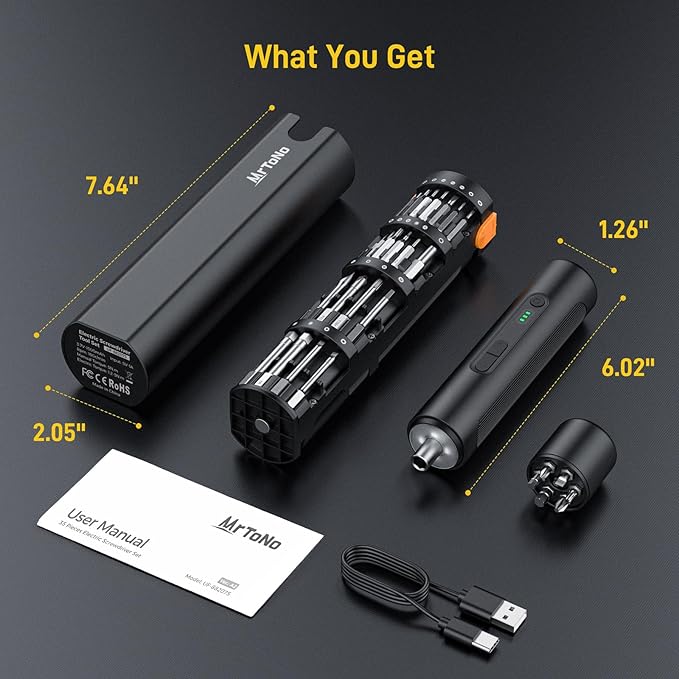 MrToNo Electric Screwdriver, Cordless Screwdriver Set, Power Screwdriver Set - Image 8