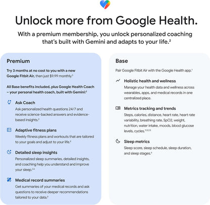 google fitbit air - screenless activity tracker, obsidian, front angle view