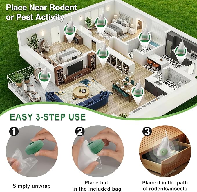 Mouse Repellent Balls, Peppermint Oil Scent, Safe - Image 5