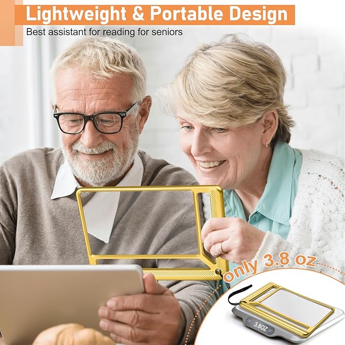 5X Full Page Magnifying Glass for Reading, Lightweight Rectangular Magnifier - Image 6