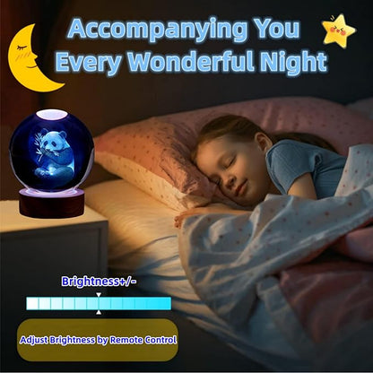Panda Crystal Ball Lamp, 3.15 inch 3D K9 Crystal Ball Panda Night Light - Image 3