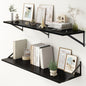 12 Inch Deep Floating Shelves, Deep Wall Shelves Bracket Set of 2, Large by FunMemories