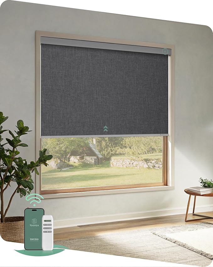Yoolax Motorized Blinds with Remote, Automatic Roller Shades Cordless Electric by Yoolax