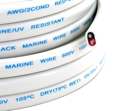 GS Power 100 Ft Duplex Marine Wire, 18 Gauge Wire, Oxygen-Free Tinned Copper 18 - Image 2